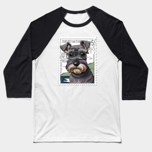 Schnauzer Stamp 3 - Postage Stamp Series Baseball T-Shirt